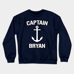 Nautical Captain Bryan Personalized Boat Anchor Crewneck Sweatshirt